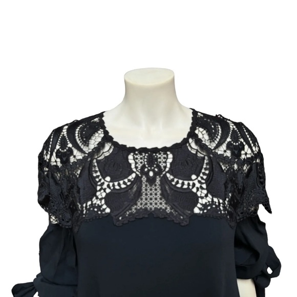 Jonathan Simkhai Women’s Sz 8 Black Lace Shift Long Sleeve Mini Dress - Picture 5 of 9